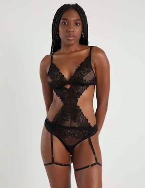 Body Zelina cuello V escote espalda abierta para mujer