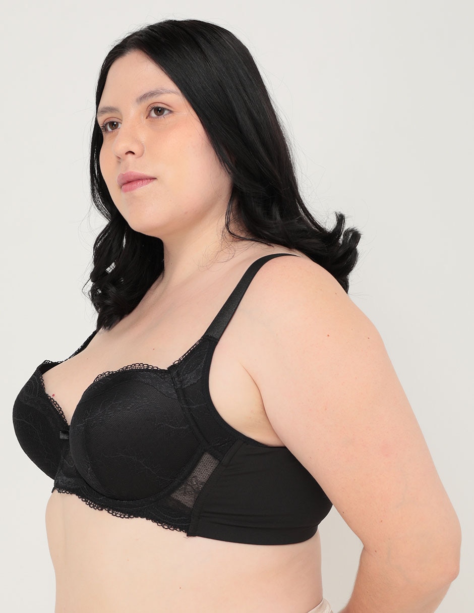 Brassiere demi copa push up para mujer 2