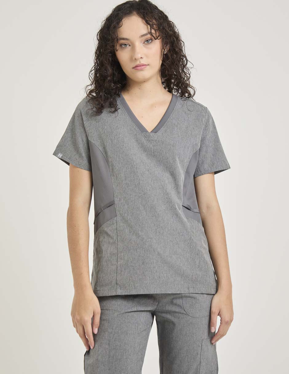 Playera manga corta cuello V para mujer