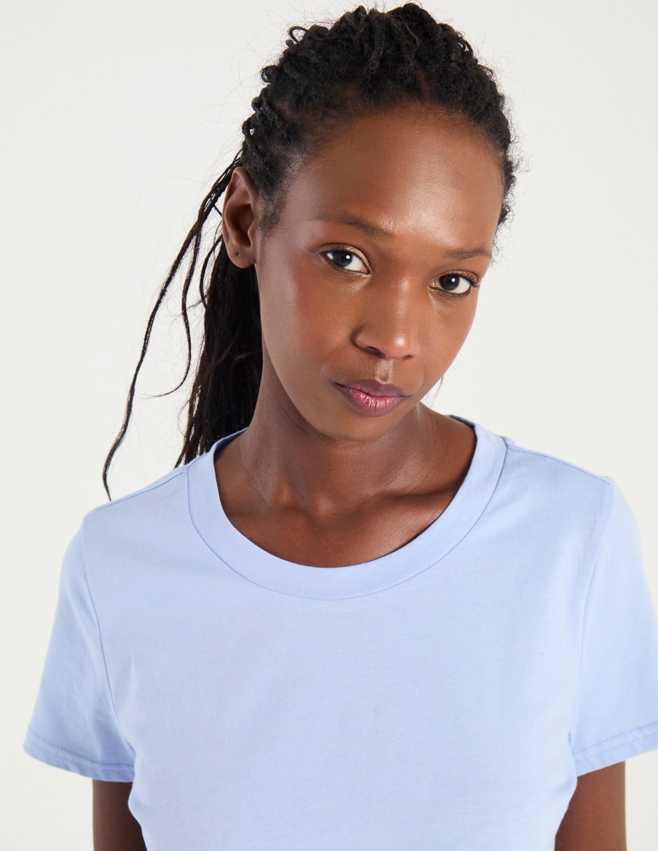 Playera manga corta cuello redondo para mujer 4