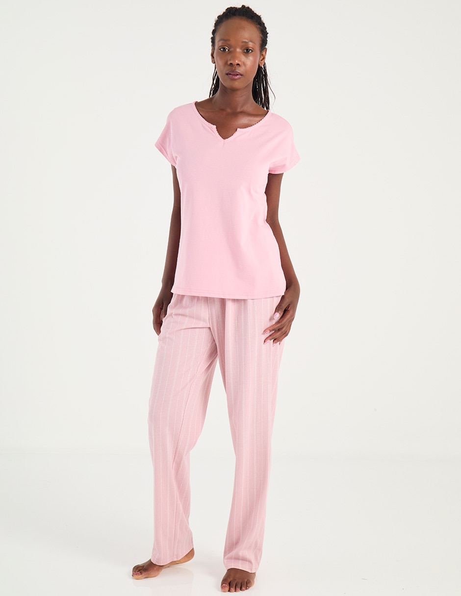Playera manga corta cuello V para mujer 5