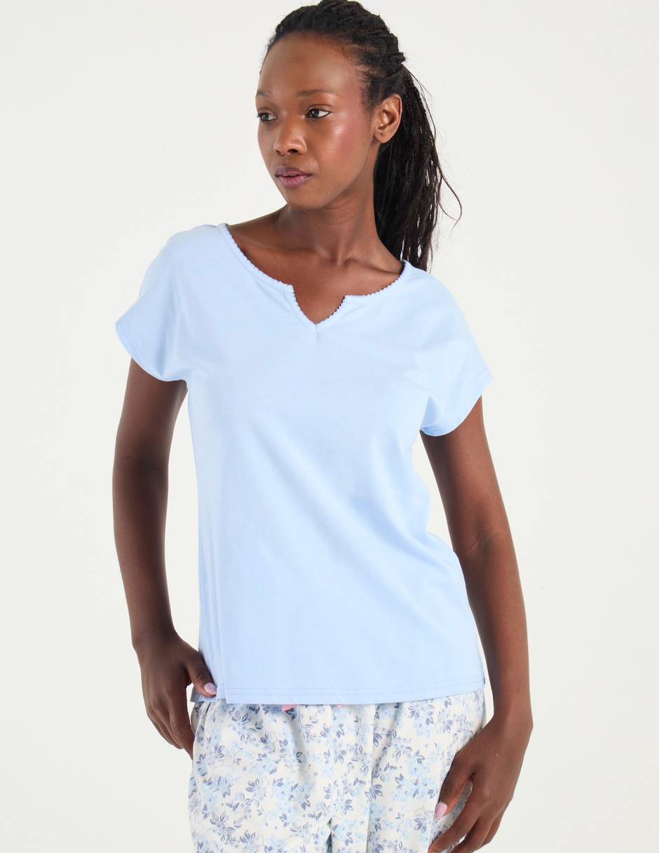 Playera manga corta cuello V para mujer Playera manga corta cuello V para mujer
