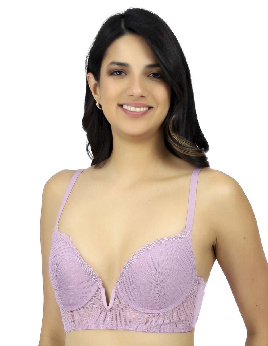 Brassiere escote profundo copa preformada para mujer 2