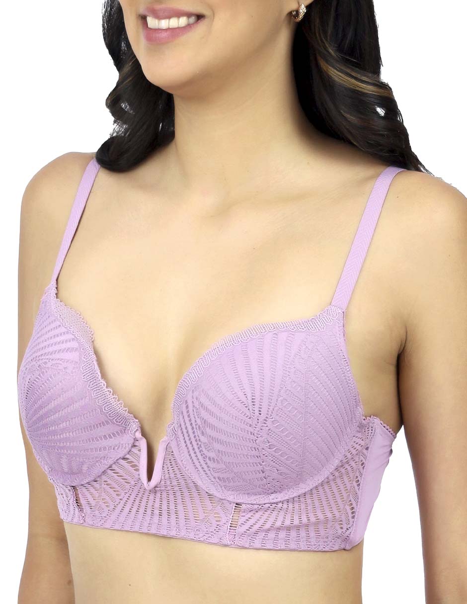 Brassiere escote profundo copa preformada para mujer 4