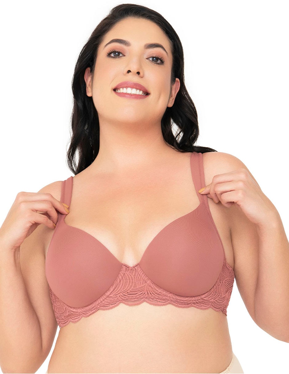 Brassiere demi con copa para mujer 1