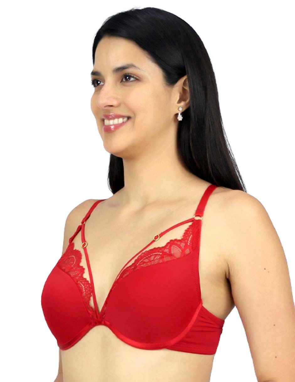 Brassiere escote profundo copa preformada para mujer 2