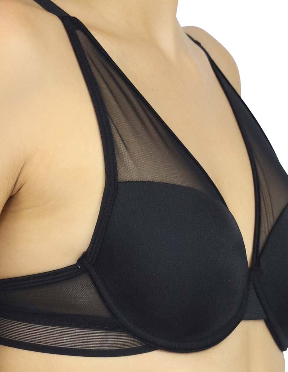 Brassiere escote profundo copa preformada para mujer 4