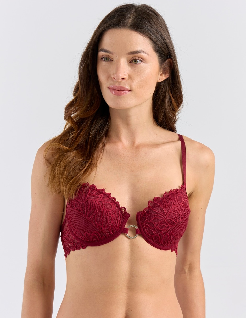 Brassiere demi copa push up para mujer