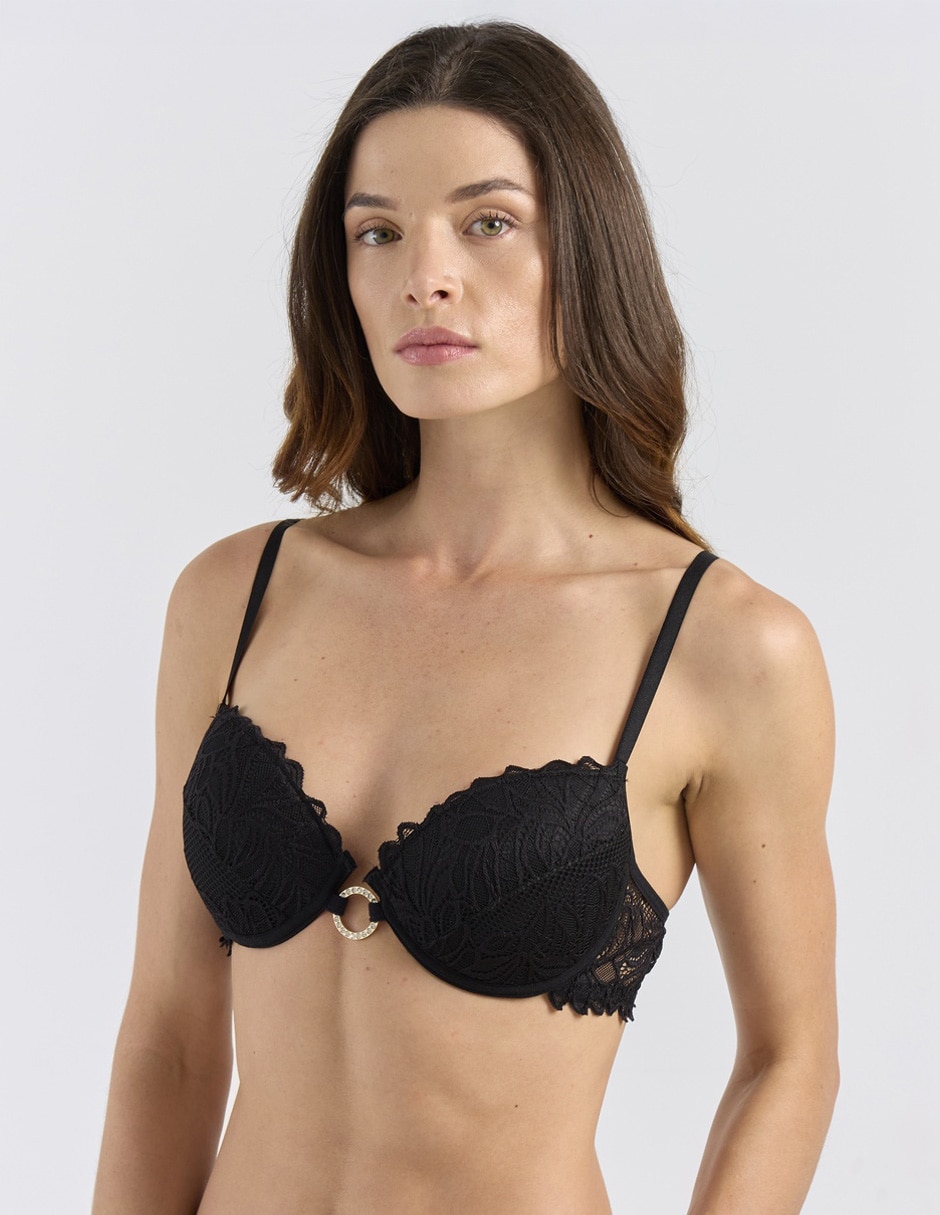 Brassiere demi copa push up para mujer 3