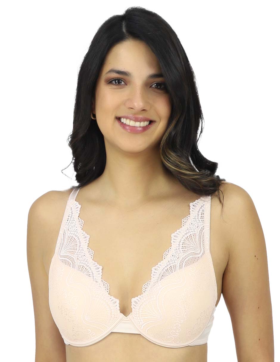 Brassiere escote profundo copa preformada para mujer