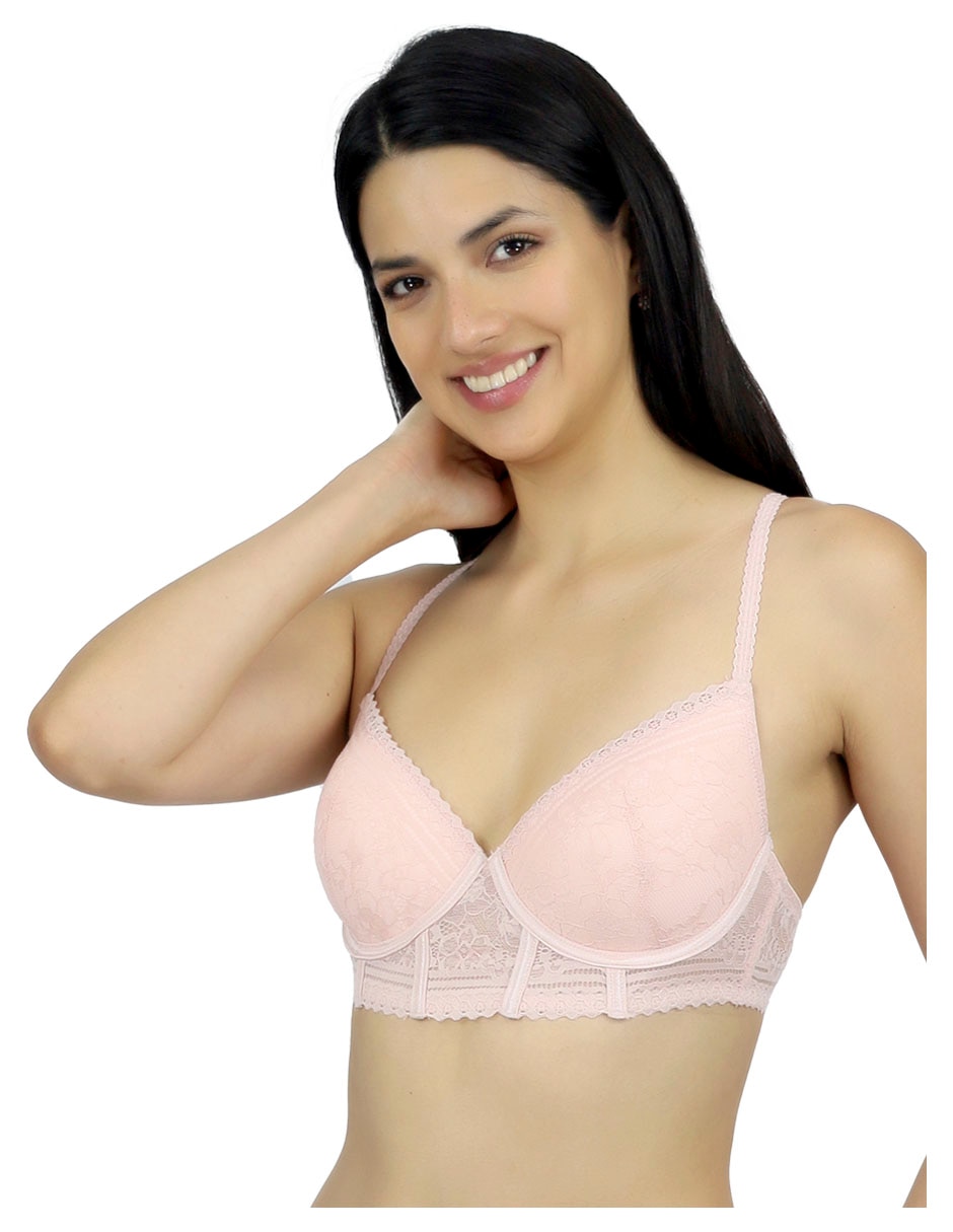 Brassiere escote profundo copa preformada para mujer 2