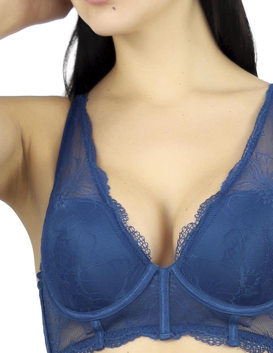 Brassiere escote profundo copa preformada para mujer 4