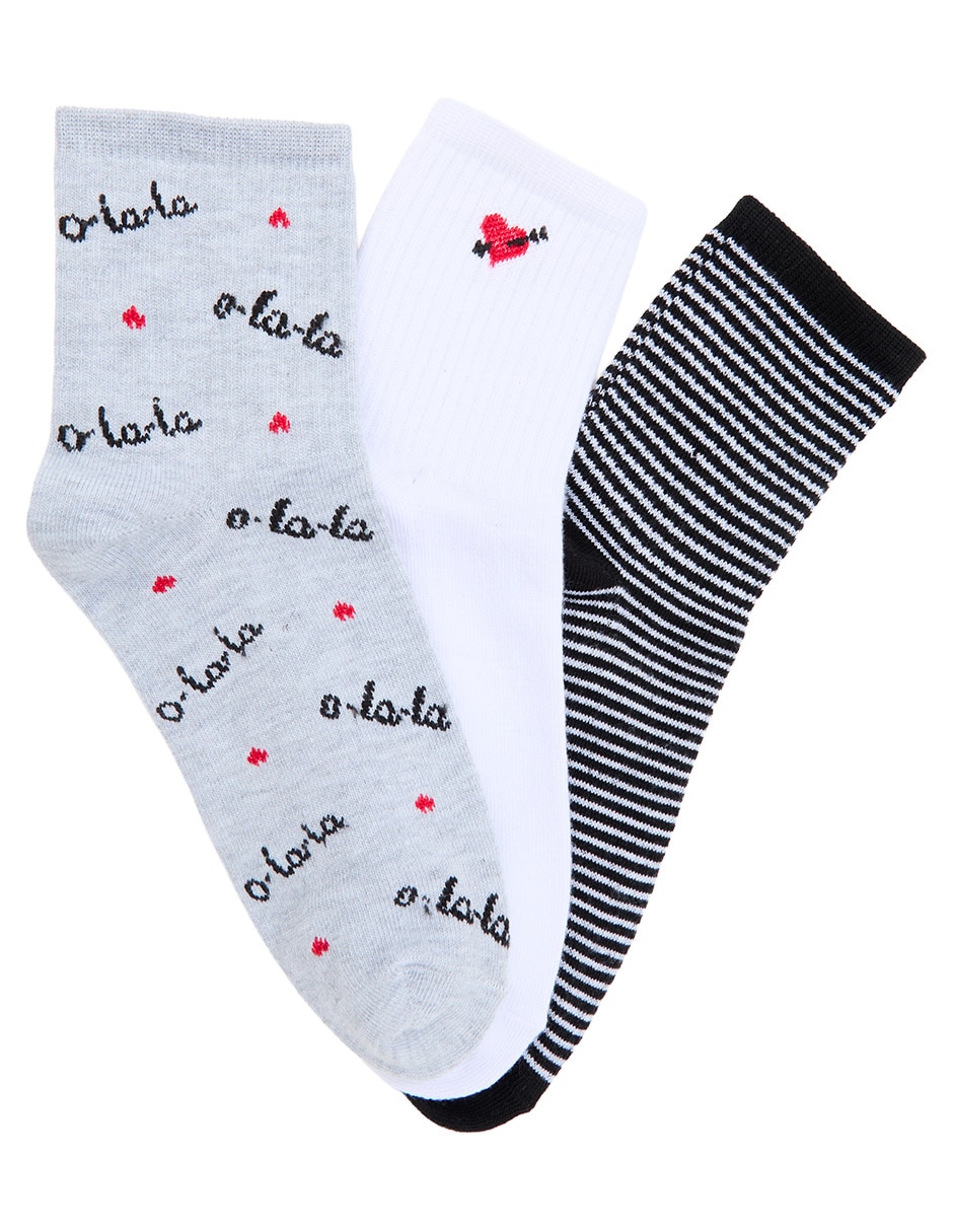 Set de calceta para mujer 3 pares