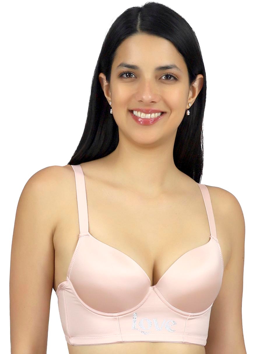 Brassiere peto medio copa doble push up para mujer