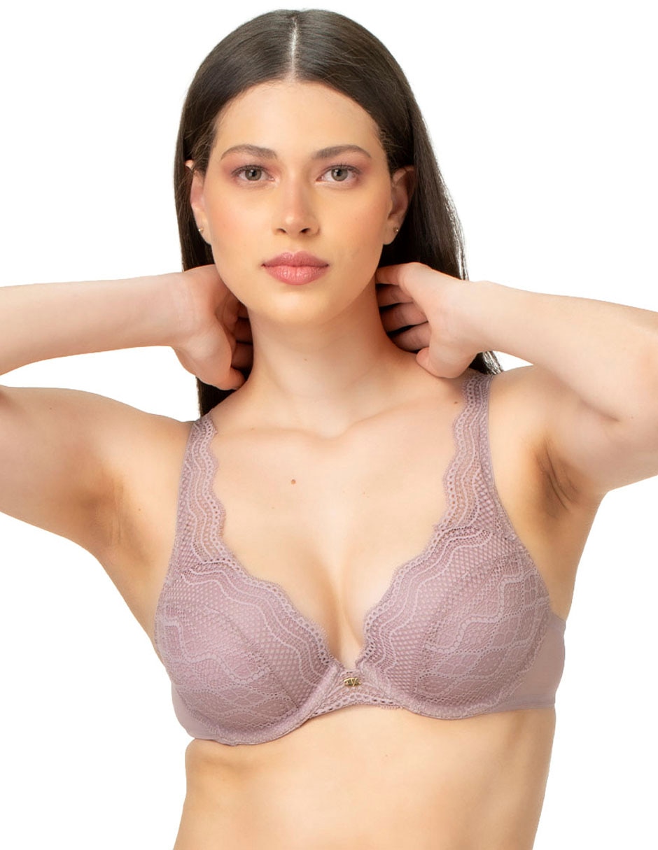 Brassiere demi con copa para mujer