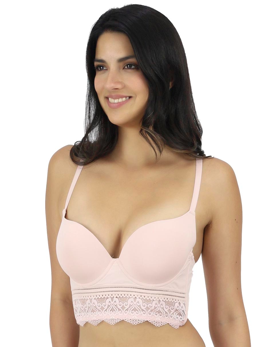 Brassiere escote profundo copa preformada para mujer 2