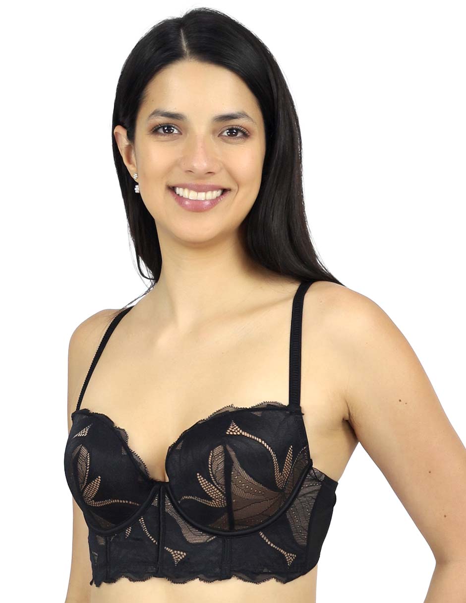 Brassiere escote profundo copa preformada para mujer 2